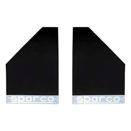 Adroitz Black Sparco Racing Style Rubberized Car Mudflaps For Eeco (Set of 2)